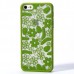 iPhone SE 5 5s - Carved Floral Pattern Matte PC Hard Protective Phone Cover Case - Green